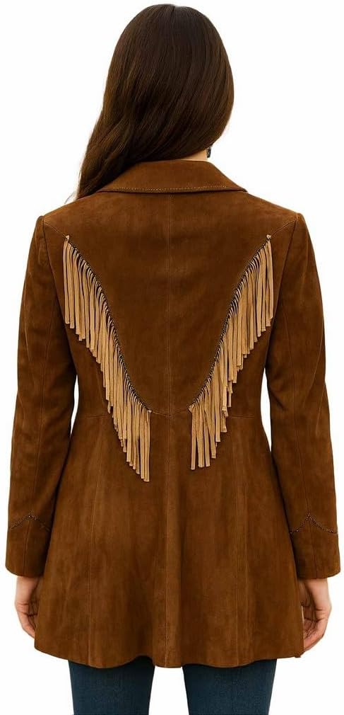 Scully Western Jacket Womens Suede Fringe Chocolate F0_L1195