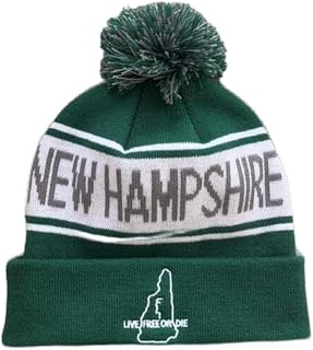 New Hampshire Winter Hat with Embroidered Logo Green