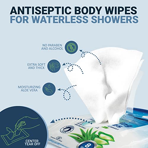 MED-PRIDE-Rinse-Free-XL-Bathing-Wipes-12-Packs-96-Wipes-Soft-Thick-Microwavable-Waterless-Shower-Adult-Wipes-Disposable-Bedridden-Aloe-Vera-Body-Wash-Wipes-For-Camping-Traveling