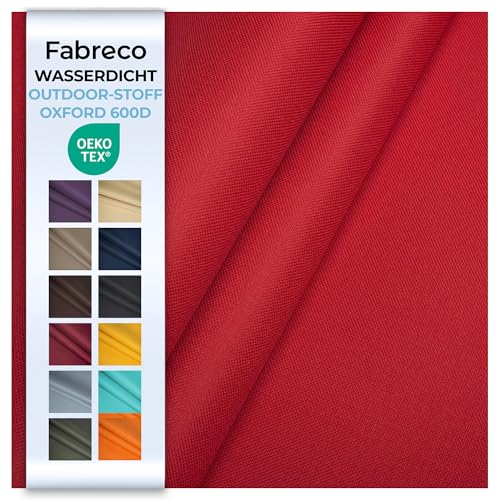 Fabreco – Wasserdichter Oxford 600D Polyester Stoff Meterware 100x150cm | Robuster Outdoor Stoff für Garten, Camping & Abdeckungen | Segeltuch & Markisenstoff | Markisenstoffe Meterware, Rot Fabreco – Wasserdichter Oxford 600D Polyester Stoff Meterware 100x150cm | Robuster Outdoor Stoff für Garten, Camping & Abdeckungen | Segeltuch & Markisenstoff | Markisenstoffe Meterware, Rot