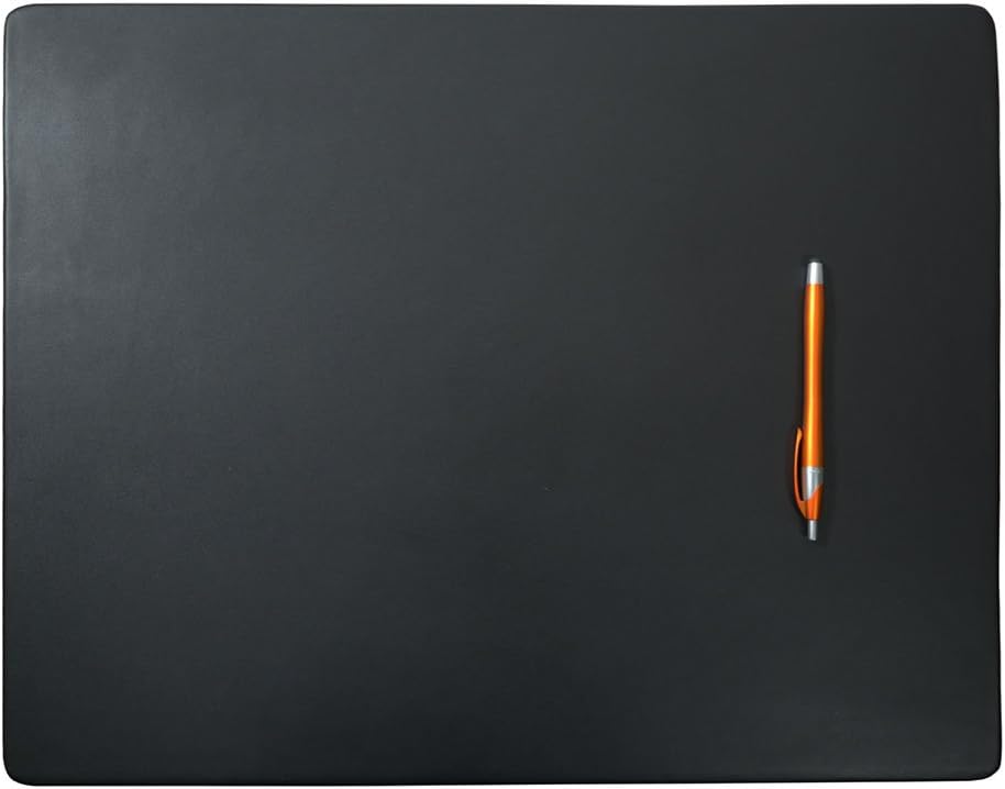 DACASSO Leather Desk Pad Without Side Rails - Luxury Leather Desk Blotter for Writing - Executive Desk Surface Protector - (Black, 20" x 16")