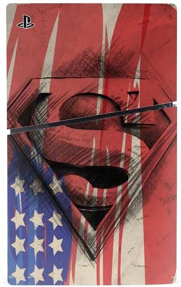 Skinit Decal Gaming Skin Compatible with PS5 Slim Digital Edition Bundle - Officially Licensed DC Comics Superman Crest Design