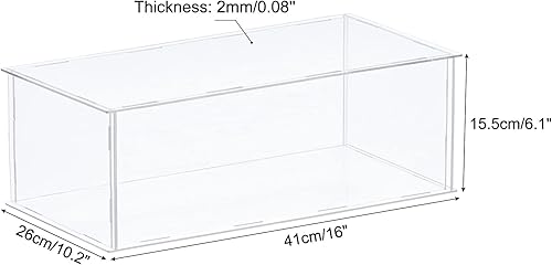 Miniatura 9 de MECCANIXITY Vitrina de acrílico Caja de plástico transparente montar escaparate a prueba de polvo 16x12.2x6.1 pulgadas para artículos coleccionables