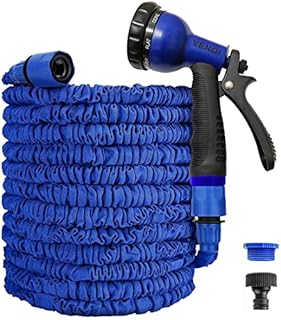 VENQI Expandable Garden Hose 25ft,Flexible Hose Pipe with 8-Pattern Spray Nozzle,Leak-Proof Retractable Heavy Duty Water Hose with 3/4", 1/2" Fittings (25FT, Green)