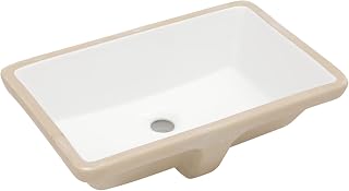 21x13 Inch White Rectangle Undermount Bathroom Sink