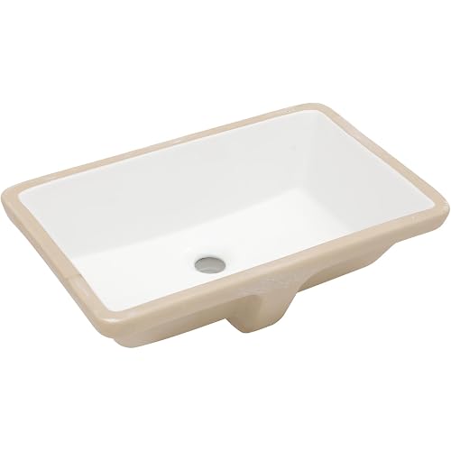 Undermount Bathroom Sink 21x13 Inch White Rectangle Ceramic Vessel Bathroom Sinks Undermount Kitchen Sink White Lavatory Vanity Vessel Sink with Overflow
