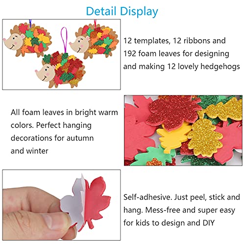 LAMEK 12 Igel Bastelsets für Kinder Herbst Kreativsets zum Basteln Kreative – Ansicht 6