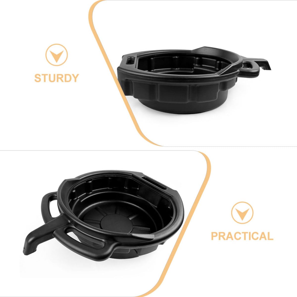 Kichvoe 2 Contenedores de Drenaje de Aceite para Coche de 10l y 15l en Material PE, Fáciles de Almacenar Instalación Simple para Mantenimiento de Motor
