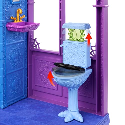 Monster High Boo-tique Hotel Doll House, Foldable Playset with Spooky Surprises in Every Room and 13+ Pieces Including Furniture and Accessories, JBF16