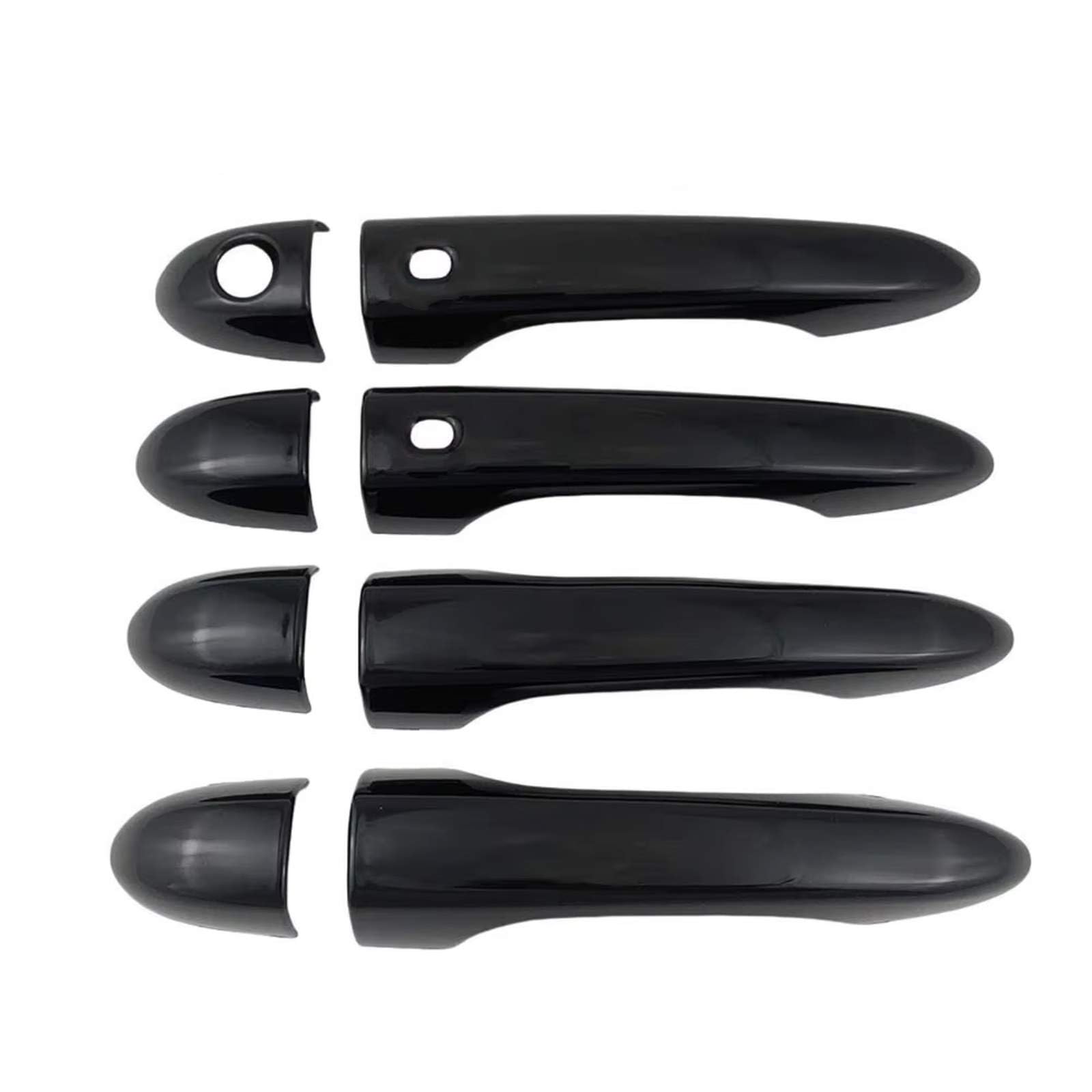 JJRFVBGT Door Handle Trim Compatible with Maserati for Quattroporte 2013-2024 ABS Carbon Fiber Glossy Black Accessories Car Exterior Door Handle Cover(Glossy Black 2 Smart)
