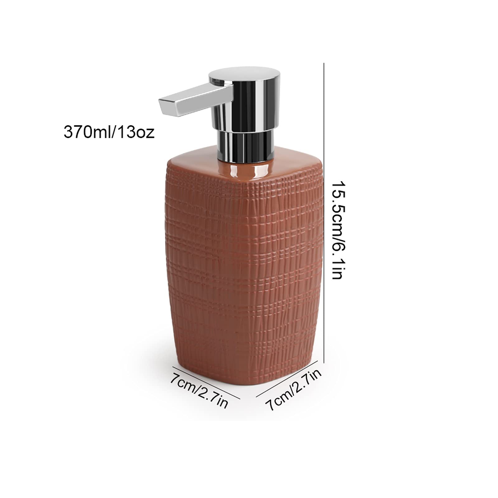 Dispenser di Sapone in Ceramica per Bagno, casa, Hotel, flacone Dispenser per lozione, Shampoo, Testina a Pompa cromata, Ricaricabile (Colore: Nero)