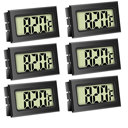 Refrigerator Fridge Thermometer, Waterproof Digital Freezer Room Mini Thermometer with LCD Display for Kitchen, Home, Restaurants (6 Pack)