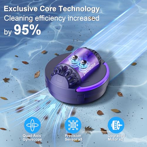 Image of X1 Robotic Pool Vacuum for Above Ground Pool, Automatic Cordless Pool Cleaner with 45W Dual-Motor, Ideal for Above-Ground Flat Pool, 2L Debris Capacity