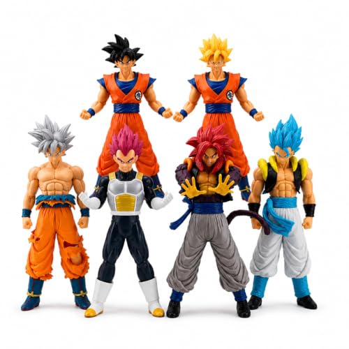 Image of Toy Time Anime Style Warrior Action Figures Set of 6, 18 cm