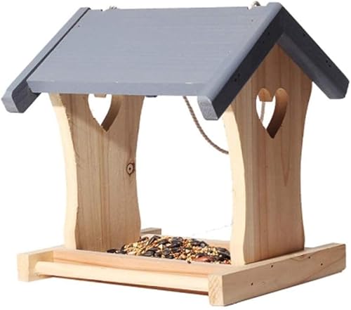 野鳥の餌台 バードフィーダーバー餌台 鳥の餌箱駅|木製バードフィーダー、庭の屋外の供給するための耐久性のあるハンギングワイルドバードフィーダー、(19.5センチメートル* 17センチメートル* 21センチメートル) Youlines