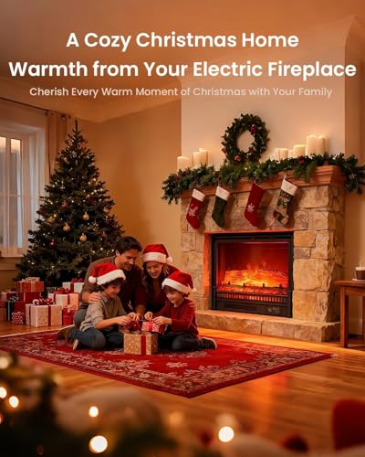 Image of AIRMATE 1500W Electric Fireplace Heater, 22In Electric Fireplace Insert Logs, Fire Places Fireplace 12H Timer, Adjustable Flame Colors & Light Remote Overheat Protection