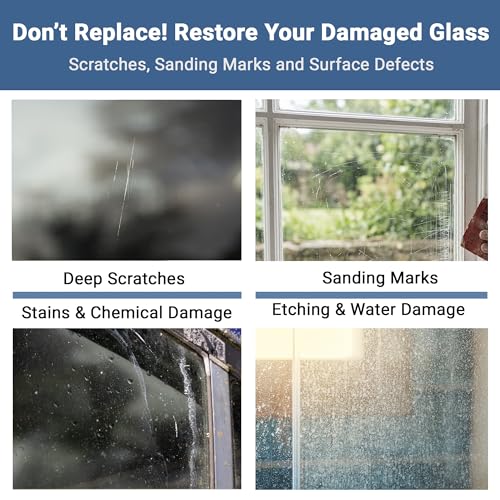 Image of GLASS POLISH DIY Glass Scratch Removal Deluxe Kit 2 inch & 3 inch - Effective Glass Polishing with Drill or Polisher, Repairs Deep Scratches, Removes Surface Damage and Restores Original Clarity & Shine