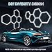 BRILLIHOOD LED Hexagon Garage Lights, 24 Pack Car Garage Light Tubes, 192W, 23040LM, 6500K Super Bright, 5 Grid Systems Car Detailing LED Hex Light for Warehouse Workshop Basement Gym