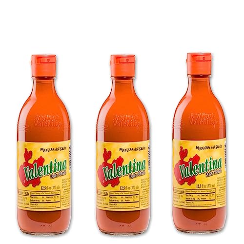 Pack de 3 Salsas Picantes Valentina Amarilla, Mexican Hot/Spicy...