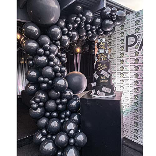 Bezente Black Balloons Latex Party Balloons - 100 Pack 12 Inch Round Helium Balloons For Black Themed Wedding Graduation Anniversary Birthday Party Backdrop Decorations #TOP7
