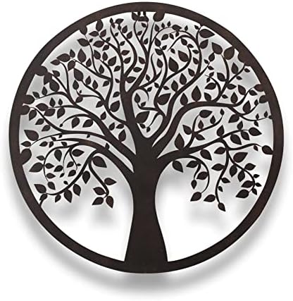 Joypucofe Vintage Home Decor Metal Wall Decoration 19.68 Inches Tree of Life Suitable for Housewarming Gifts Outdoor Garden and Farmhouse Living Room Bedroom