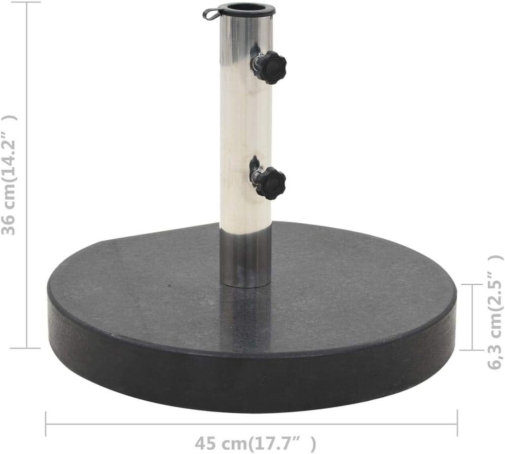 Parasol Base Granite, Umbrella Base, Outdoor Umbrella Stand for Outside Patio, Lawn, Garden, 62.8 lb Round Black, -200