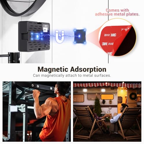 Image of JJC RGB Video Light+Equipment Mounting Strap for Power Bank on Tripod