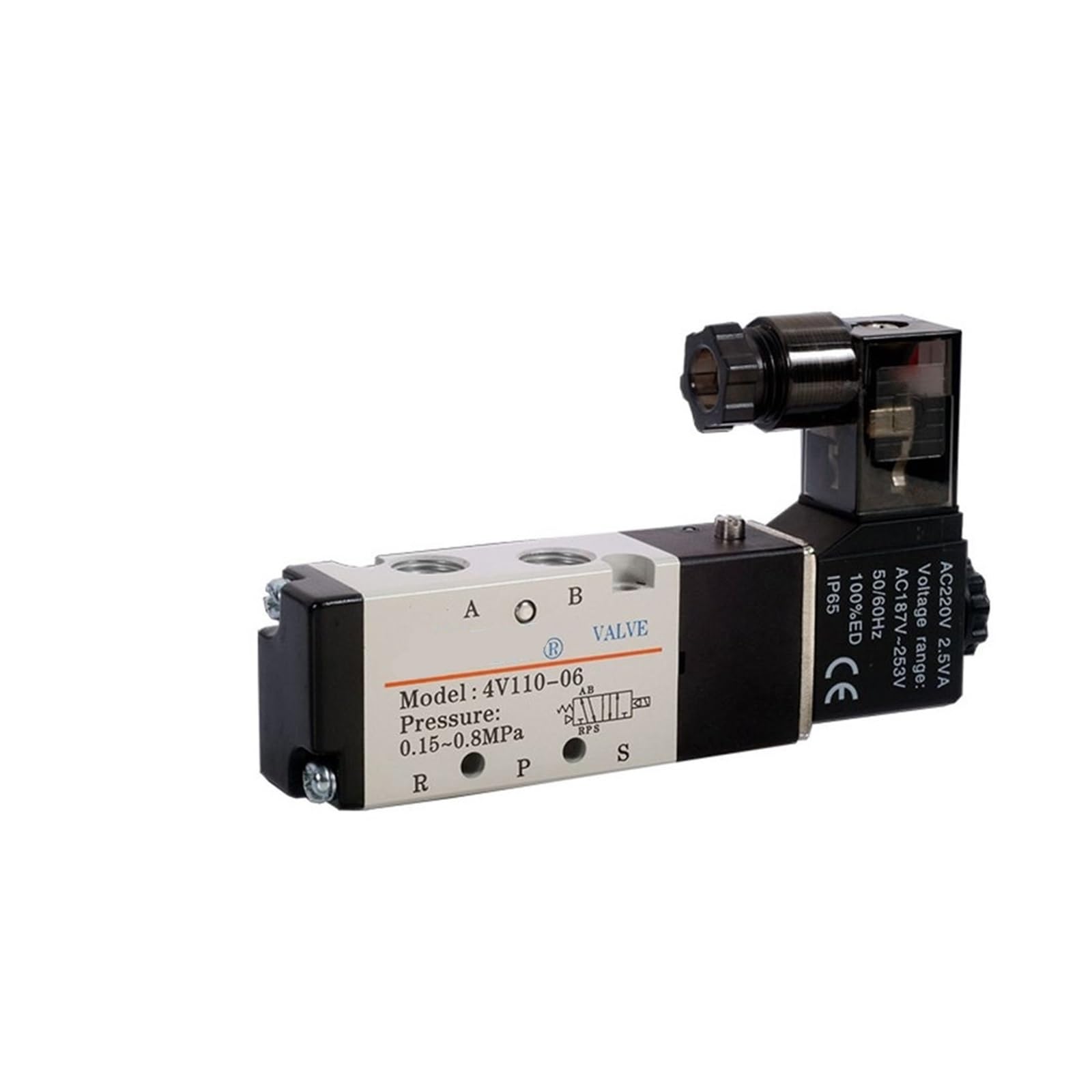 BJPCTUSF 4v110-06 4v110-08 220v Two-Position Five-Way reversing 24v Coil Cylinder(4v110-08 DC24V)