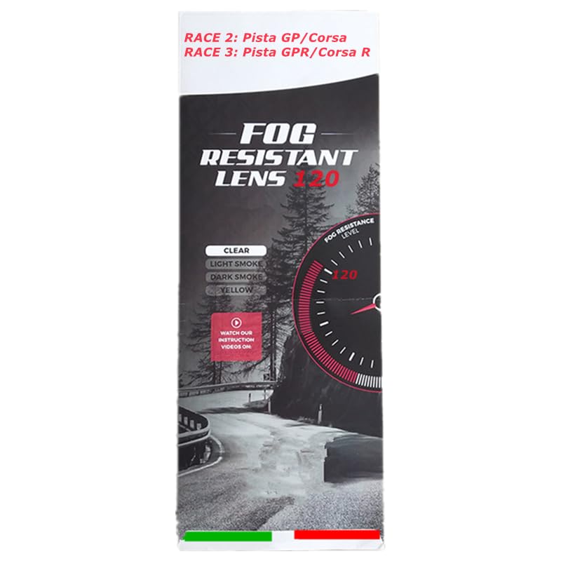 Pista Shield Replacement for AGV Pista GPR, Corsa-R, Pista GPRR Face Shield Race3 Visor Uv-Protection (Anti Fog Film)