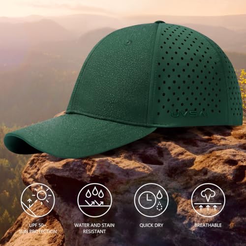 Image of UPF 50+ Performance Water Resistant Baseball Cap Lightweight Breathable Hat Golf Running Boat Hiking for Men Women