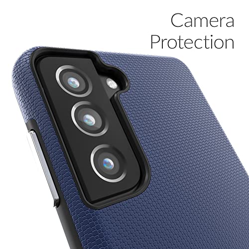 Crave Dual Guard for Galaxy S21 Case, Shockproof Protection Dual Layer Case for Samsung Galaxy S21, S21 5G (6.2 inch) - Navy
