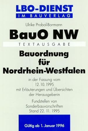 Bauordnung für Nordrhein Westfalen (BauO NW). (Bauverlag) Amazon.de