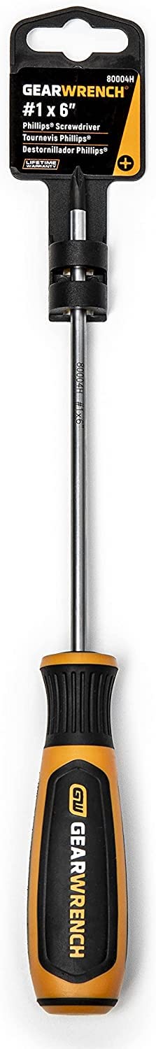 GEARWRENCH #1 x 6" Phillips Dual Material Screwdriver - 80004H, Black - Image 4