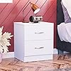 Vida Designs Comodino Bianco, 2 Maniglie e Guide in Metallo, Supporto Unico per cassetti Anti-Arco, mobili per Camera da Letto Riano, Argento, 47 x 40 x 36 cm #1