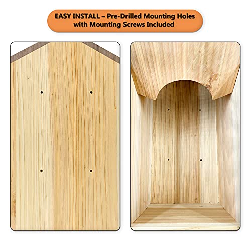 Outer Trails Japanese Cedar Wooden Owl Houses, Bark Front #TOP4