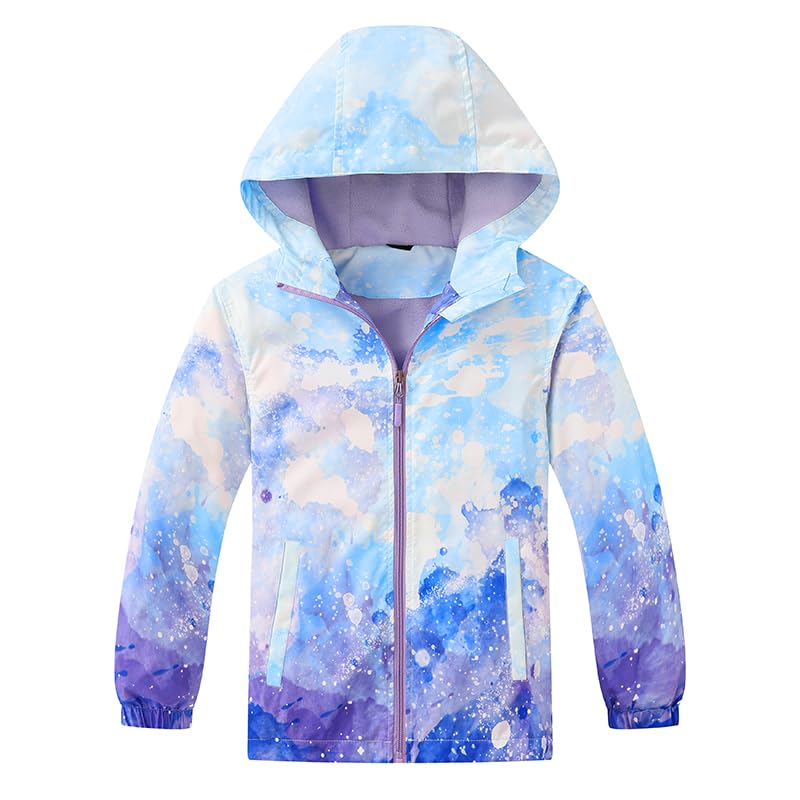 Image of MGEOY Boys Girls Rain Jackets Lightweight Waterproof Hooded Raincoats Windbreakers for Kids 4-14Y