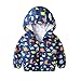 JinBei Bimbo Cappotto Giacca a Vento Con Cappuccio Bambino Sottile Dinosauro Giacche e Cappotti Ragazzo Blu Cerniera Primavera Autunno Protezione Solare Vestiti Impermeabile Abbigliamento 2-3 Anni