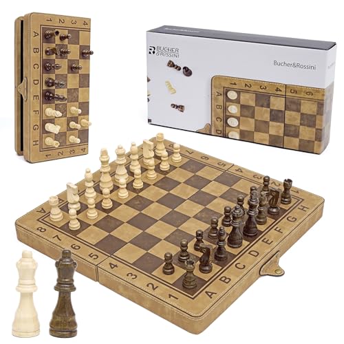 Bucher & Rossini juego de ajedrez magnético plegable 15 pulg miniatura 1