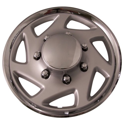 Set Of 4 Chrome W Silver Ring 16" Inch 7 Spoke Universal Replacement Hubcaps - Aftermarket: Iwc9416C #TOP1