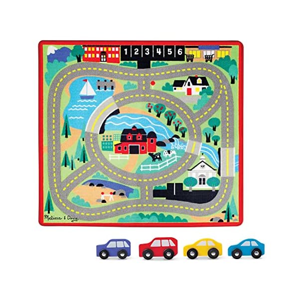 Melissa & Doug Spielteppich (100 x 90 Zentimeter) - Stadt und Straßen mit Autos (5 Teile)