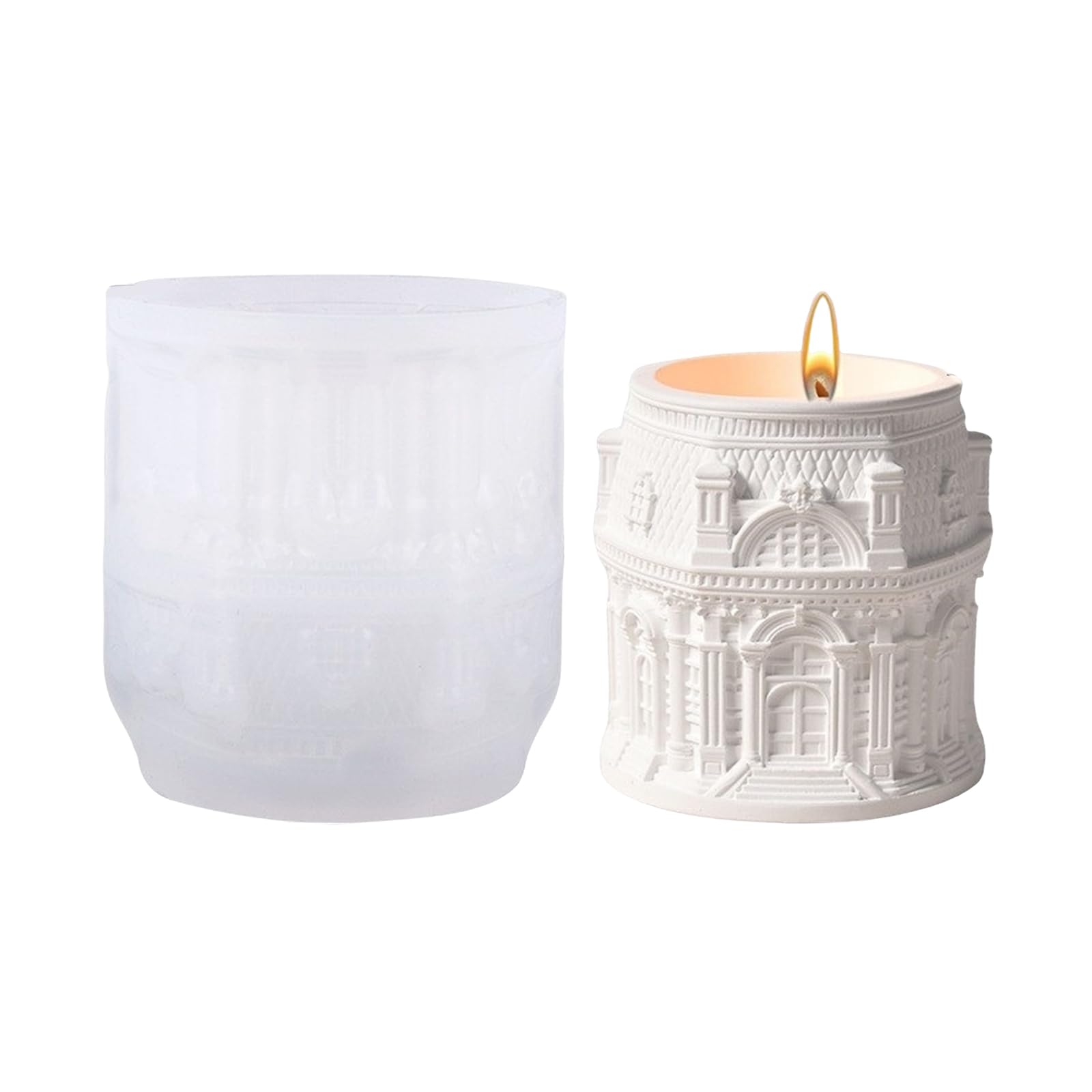 NEWFT Multipurpose Louvres Relief Shaped Silicone Mould for Resin Art Candle Containers Craft Projects Easy Release