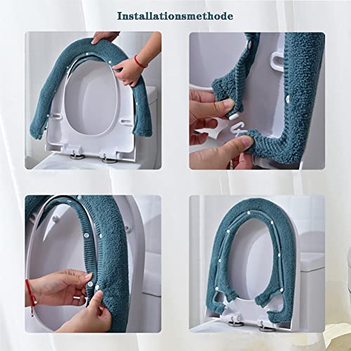 Volicph WC-Sitzbezug Universal Waschbar Toilettensitzabdeckung Wärmer WC Sitzbezüge Badezimmer weiche Toilettensitzbezug Wc Toilettensitz Wärmer Pad