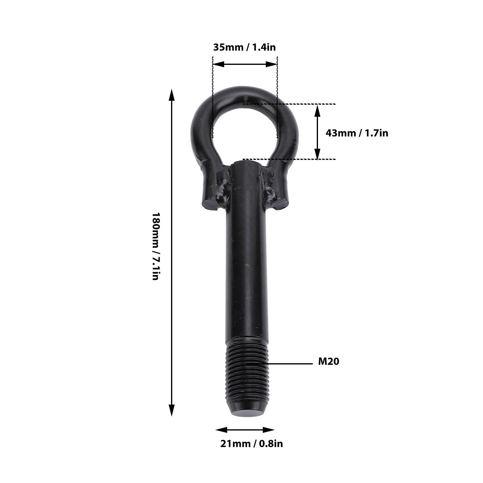 Car Towing Hook Towing Eye Hook Bumper Trailer Ring Replacement Part Black 1pcs