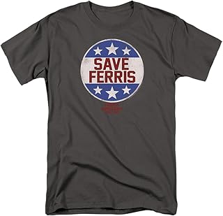 Ferris Bueller Save Ferris Badge Unisex Adult T-Shirt Charcoal
