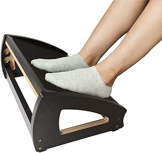 StrongTek Under Desk Footrest, Wood Foot Rest for Work, 3 Adjustable Heights, Ergonomic Office Footrest with Large Anti-Sl...