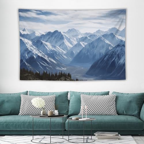 Tapisserie murale montagne vintage en tissu léger et doux WSOIHFEC pour décoration de dortoir