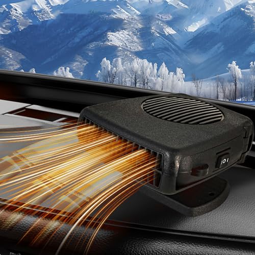 Riscaldatore Portatile per Auto 12V 150W 2 in 1 Auto Riscaldamento Sbrinatore Parabrezza con Rotazione a 360 ° Portatile per la Rimozione Della Nebbia e del Congelamento del Parabrezza Automobilistico