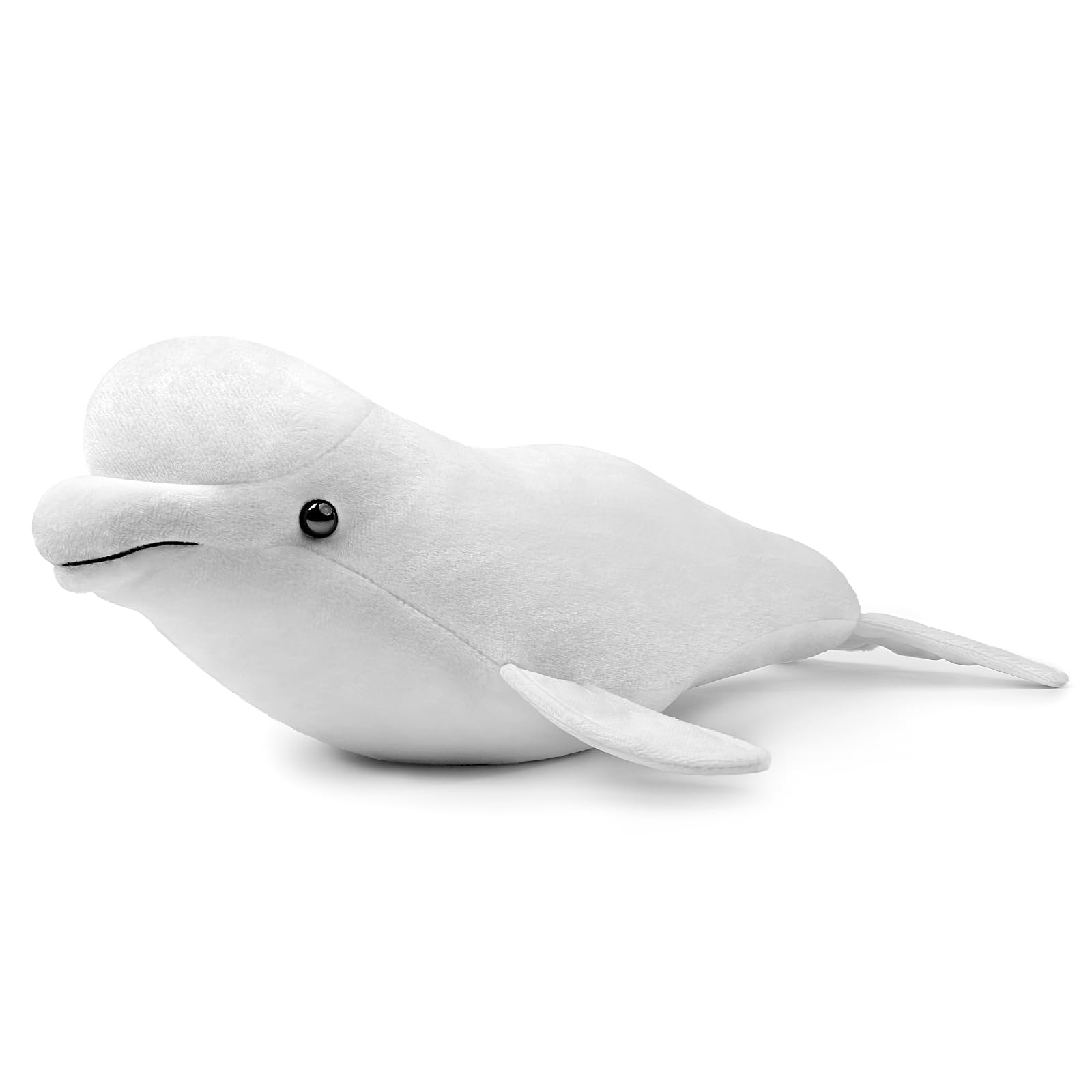 Tiny Heart 15.7inch Simulated White Beluga Whale Plush Toy, Realistic Soft Plush Stuffed Beluga Animal Toys - Image 3
