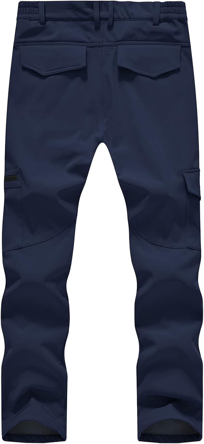 Gopune Mens Snow Ski Waterproof Softshell Pants Outdoor Cargo Hiking Pants