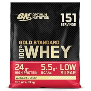 Optimum Nutrition Gold Standard Whey Protein, Muscle Building Powder With Naturally Occurring Glutamine and Amino Acids…